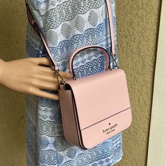 Kate Spade Staci Square Crossbody Chalk Pink - Picture 13 of 16